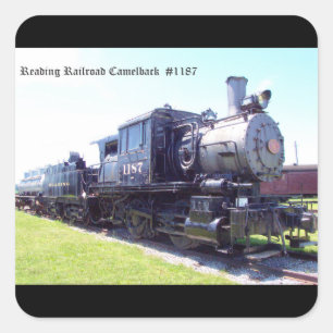 Baldwin errichtete LeseeisenbahnCamelback #1187 Quadratischer Aufkleber