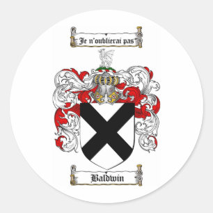 BALDWIN-FAMILIENWAPPEN - BALDWIN-WAGEN RUNDER AUFKLEBER