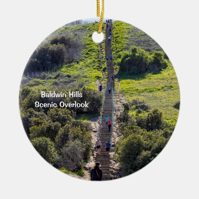 Baldwin Hills Landschaftliche Aussicht, Los Angele Keramik Ornament (Vorne)