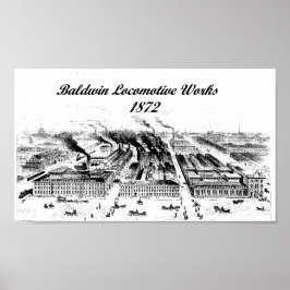 Baldwin Locomotive Works 1872 Poster