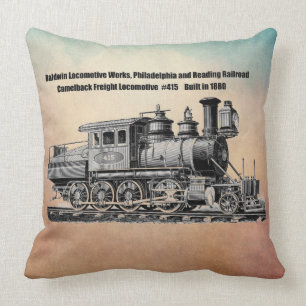 Baldwin Lokomotive bearbeitet Camelback #415 Kissen