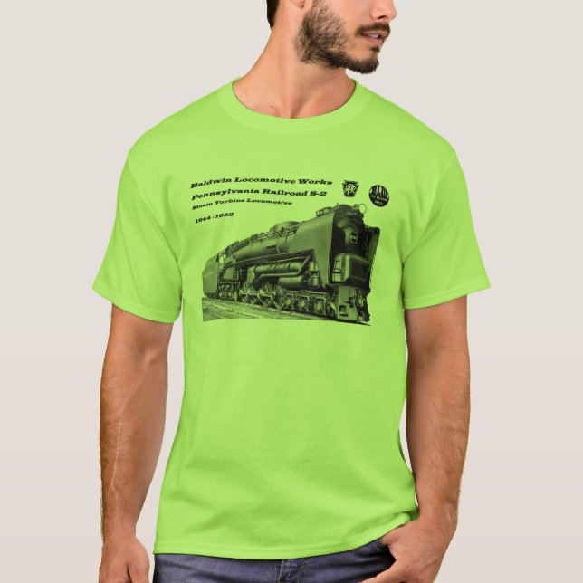 Baldwin Lokomotive bearbeitet S-2 PRR T-Shirt (Vorderseite)