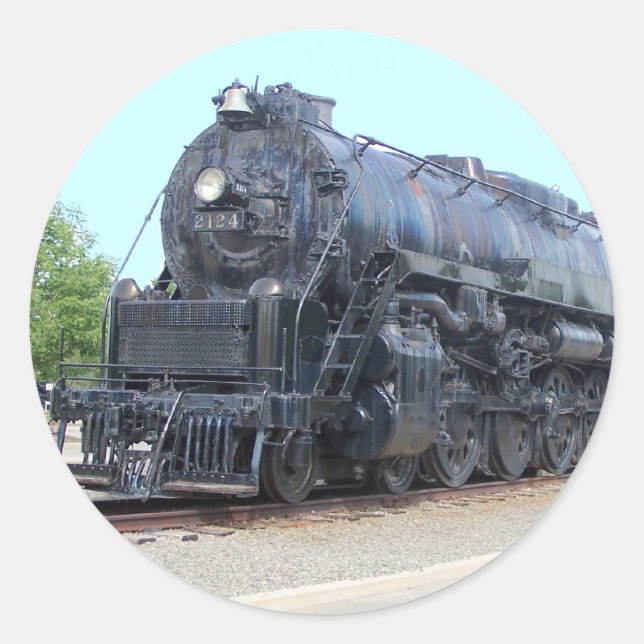 Baldwin- Reading Railroad Locomotive 2124 Runder Aufkleber (Vorderseite)