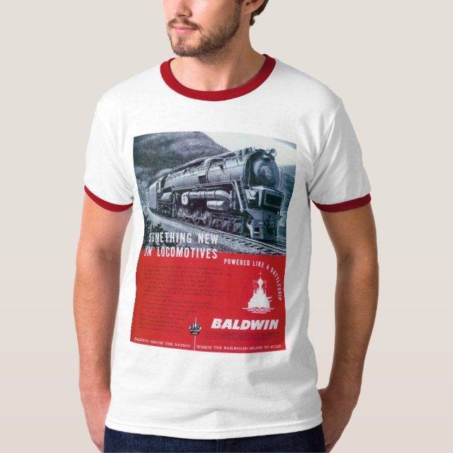 Baldwin sich fortbewegender Lokomotivwecker T-Shirt (Vorderseite)