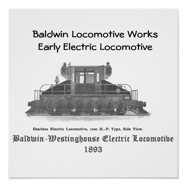 Baldwin Westinghouse Electric locomotive 1893 Poster (Vorderseite)