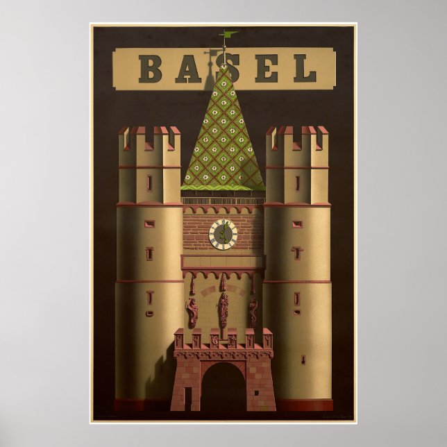 Bâle, Suisse, Spalentor, Affiche de voyage (Devant)