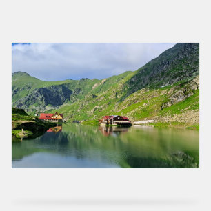 Balea-See-Reflexion – Karpatisches Alpen-Druckbild Acrylschild