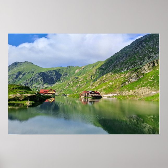 Balea-See-Reflexion – Karpatisches Alpen-Druckbild Poster (Vorne)
