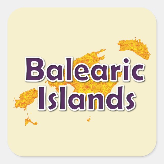 Balearen Quadratischer Aufkleber (Vorderseite)