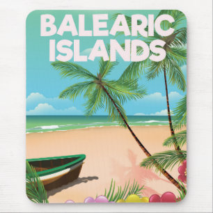 Balearen Strand Reiseplakat Mousepad