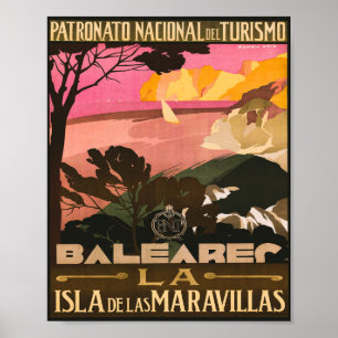 Baleares Spanien Vintage Travel Poster