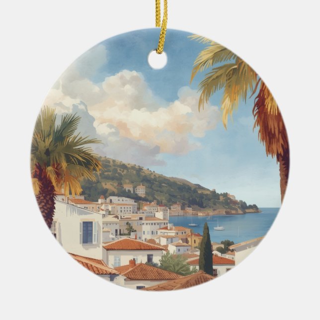 Balearic Islands Vintage French Travel Keramik Ornament (Vorne)