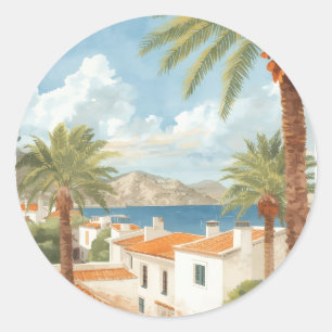 Balearische Inseln Vintage Französische Reise Runder Aufkleber
