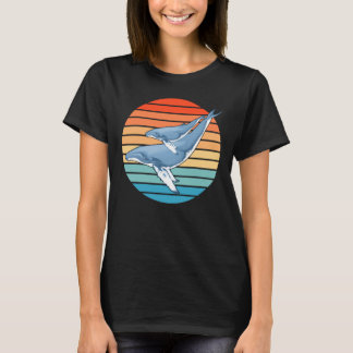 Baleine à bosse sur T-shirt Sunset rétro