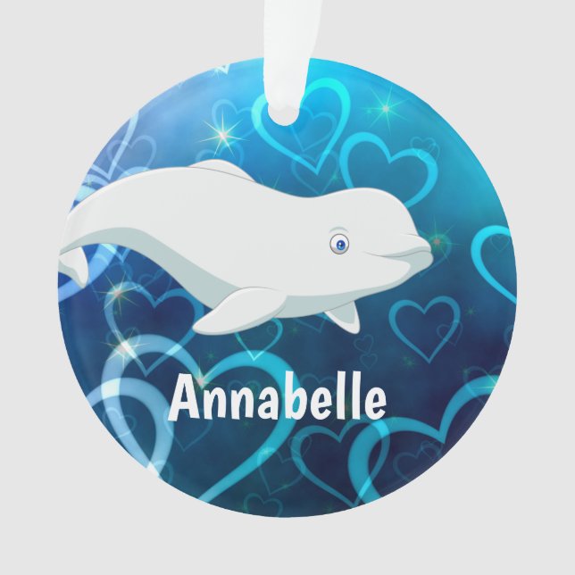 Baleine béluga et Coeurs bleus Noël arctique (devant)