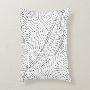 Baleine bleue Coussin de coloriage adulte