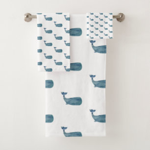 Baleine Bleue Plage Plage Serviette Ensemble