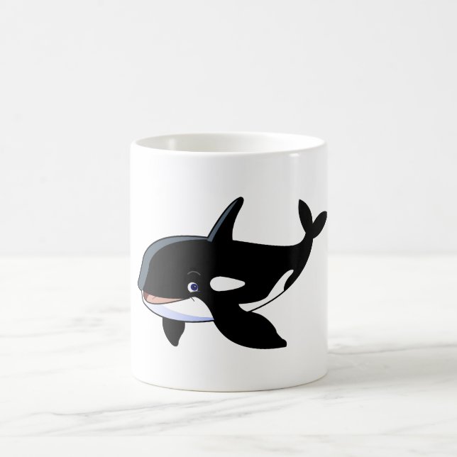 baleine de dessin animé Blanc 11 oz Mug classique (Centre)