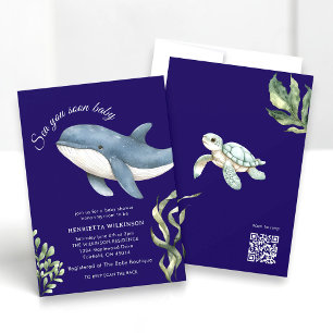 Baleine de mer à bientôt Invitation à la Baby Show