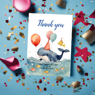 Baleine d'un garçon du temps Anniversaire Merci