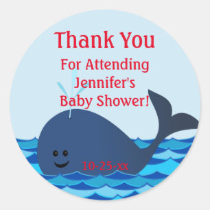 Baleine D'Un Sticker Baby shower
