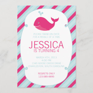 Baleine d'une invitation d'anniversaire