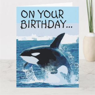 BALEINE FUNNY ANNIVERSAIRE GIANT Carte de voeux