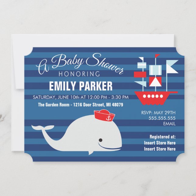 Baleine| Invitation Baby shower (Devant)