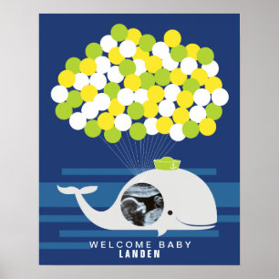 Baleine   Livre d'or pour une baby shower à imprim