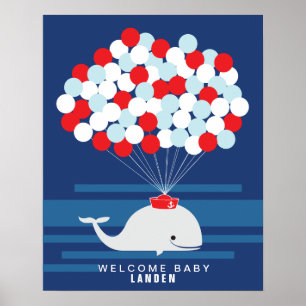 Baleine   Livre d'or pour une baby shower à imprim