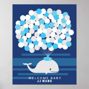 Baleine   Livre d'or pour une baby shower à imprim