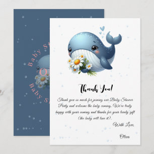 Baleine mignonne avec Carte de remerciements Baby 