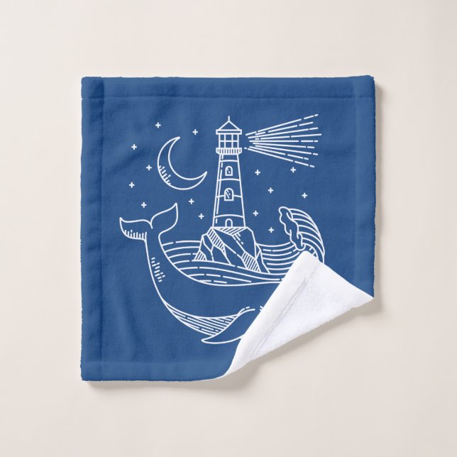 Baleine phare (Gant de toilette)