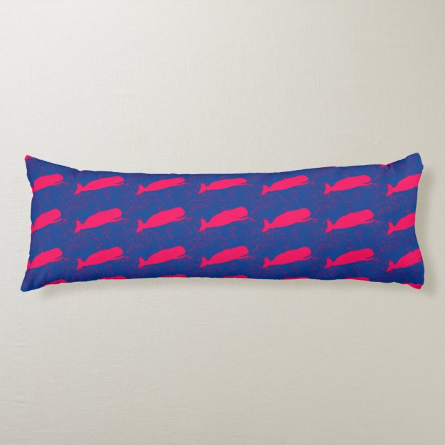 baleine rouge, baleines blanches coussin (Devant)