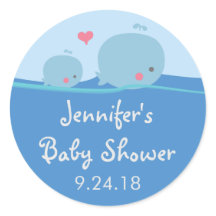 Baleines sous le Sticker Baby shower de mer