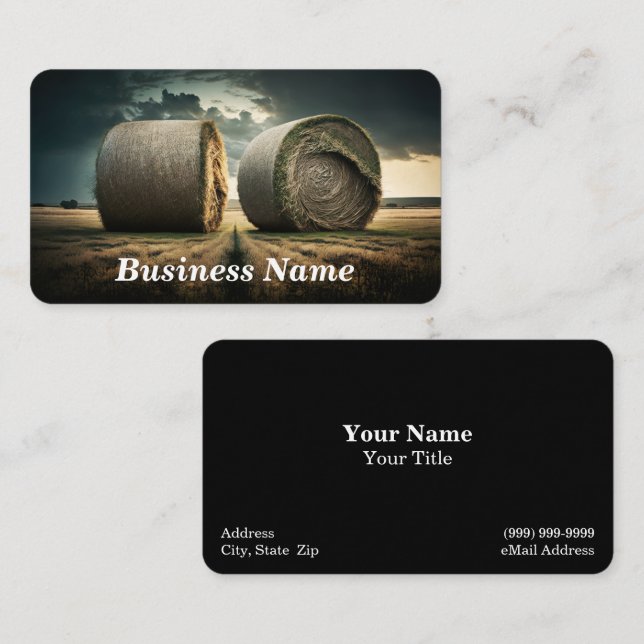 Bales of Hay Business Card Visitenkarte (Vorne/Hinten)