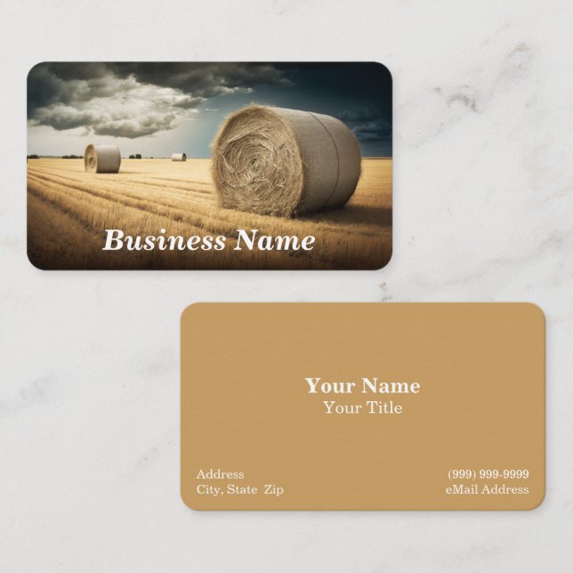 Bales of Hay Business Card Visitenkarte (Vorne/Hinten)