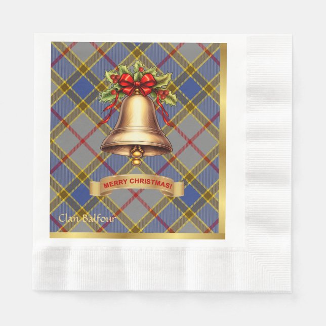 Balfour Personalisiert Tartan Christmas Serviette (Vorderseite)