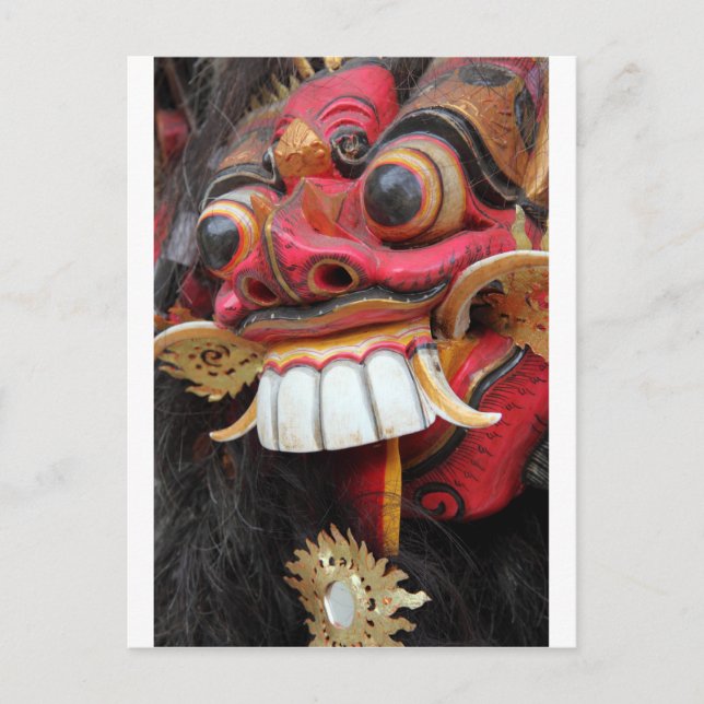Bali Barong Maske Postkarte (Vorderseite)