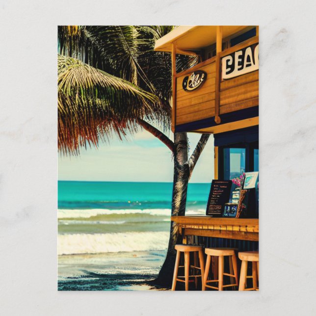 Bali Beach Cafe Bar Postkarte (Vorderseite)
