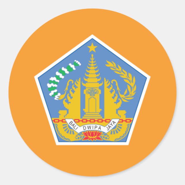 Bali Flag, Indonesien Runder Aufkleber (Vorderseite)