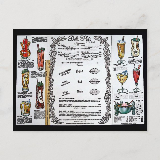 Bali Hai Pontchartrain Beach Drinks Postkarte (Vorderseite)