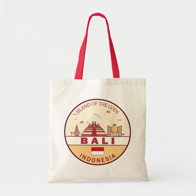 Bali Indonesia City Skyline Emblem Tragetasche (Vorne)