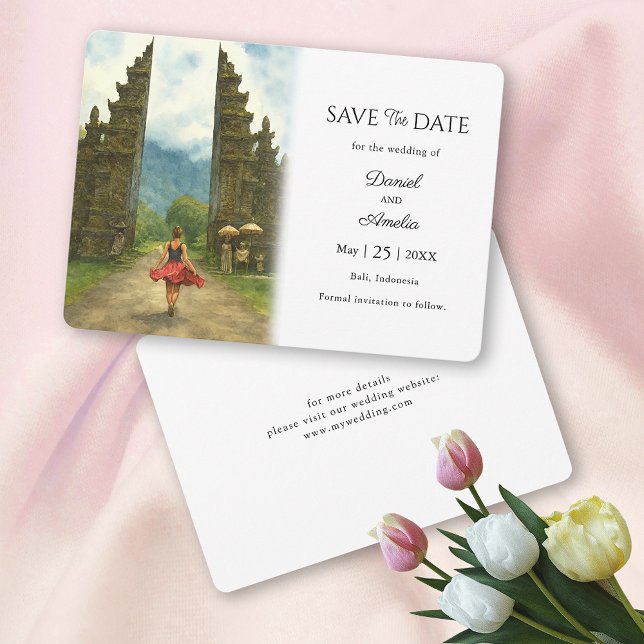 Bali Indonesia Hochzeit in Urlaubsort Save The Date (Bali Indonesia Destination  Save The Date)