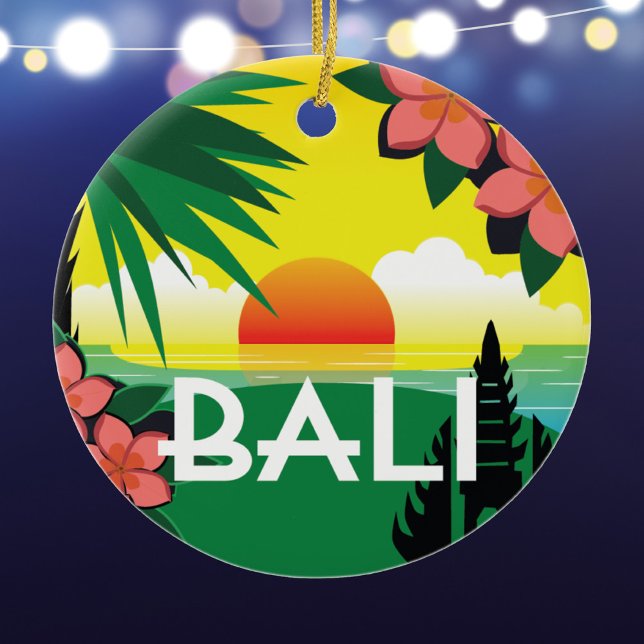 Bali Indonesia memento Vintage Reisestil Keramik Ornament (Von Creator hochgeladen)