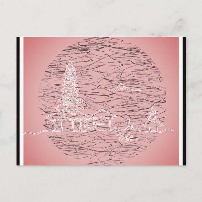 Bali Indonesia Pink Travel Postkarte (Vorderseite)