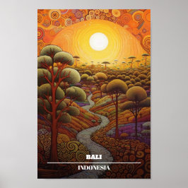 Bali Indonesia Travel Island Paradise Poster