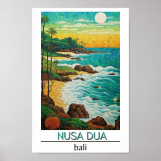 Bali Indonesia Travel Nusa Dua Poster