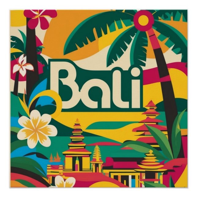 Bali Indonesia Travel Poster (Vorderseite)