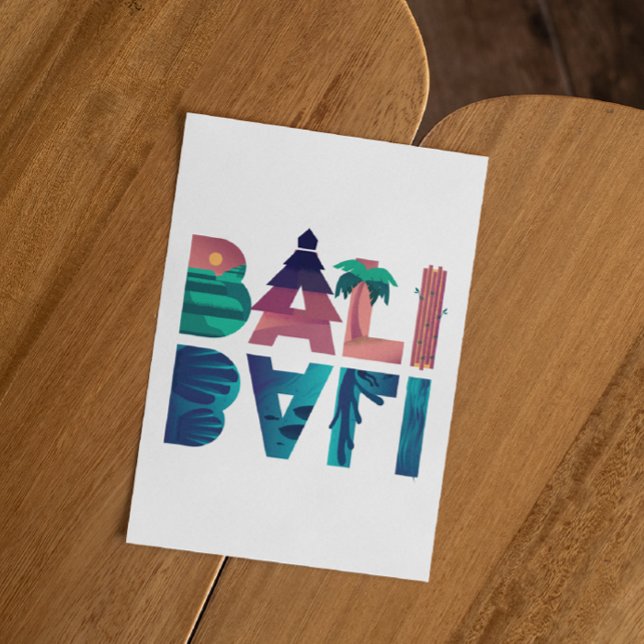 Bali Indonesia Travel Postkarte (Bali travel postcard)